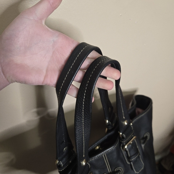 Dooney & Bourke Chiara Large Pebble Black Leather Satchel Shoulder Bag - Picture 3 of 15